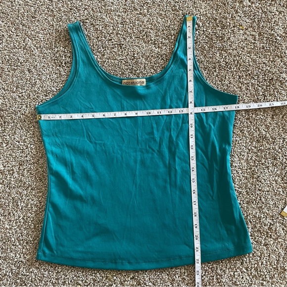 Notations Basic Tank Top Blouse Women’s M Teal Sleeveless Lightweight Stretch - Picture 7 of 8